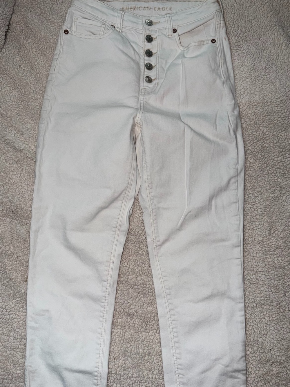 American Eagle Outfitters White High-Rise Stretch Jeans